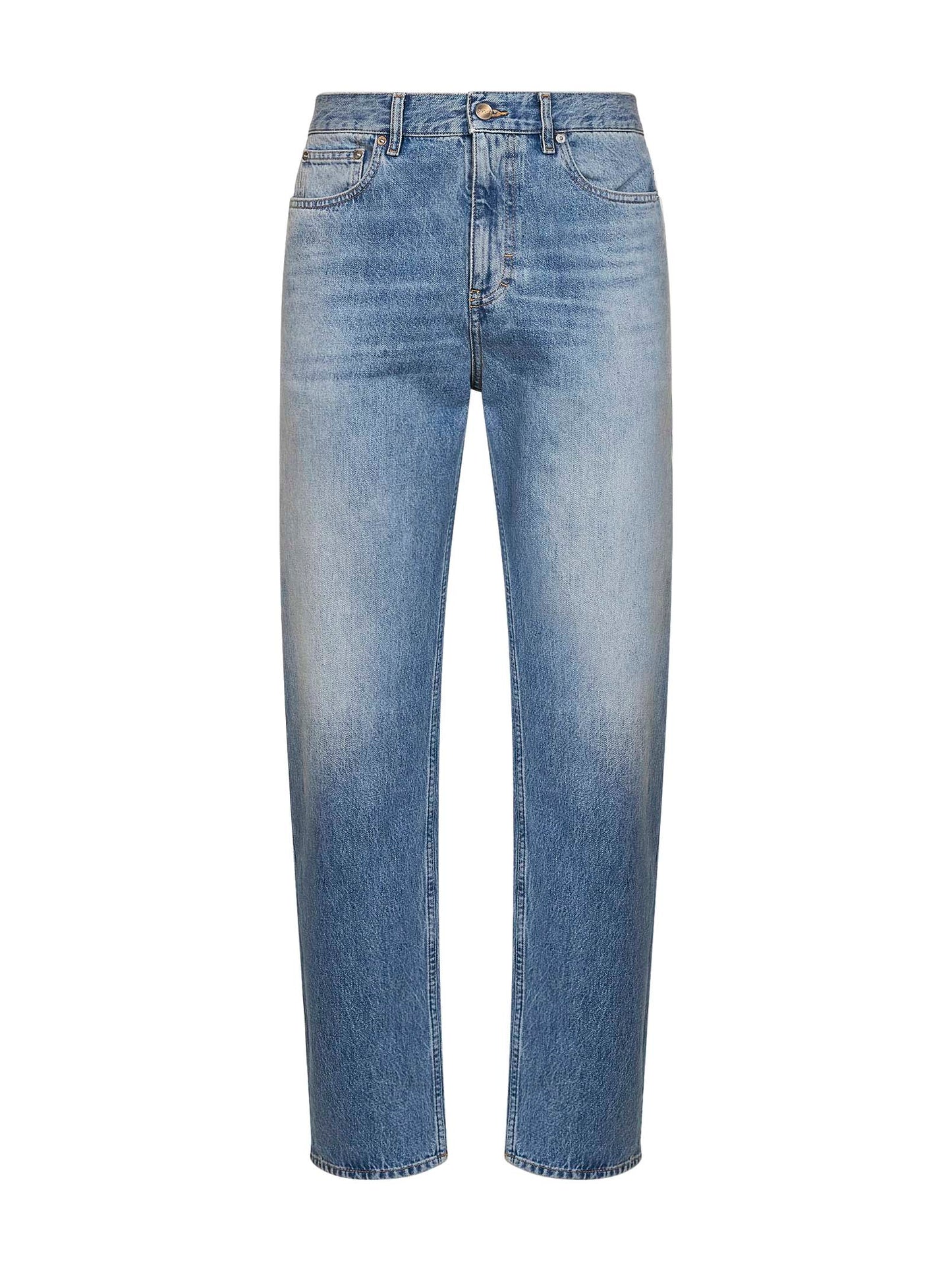 Light blue cotton denim slim-fit jeans