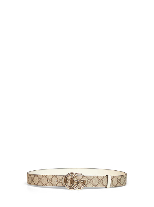 Cintura reversibile "GG Marmont" in beige <BR/>