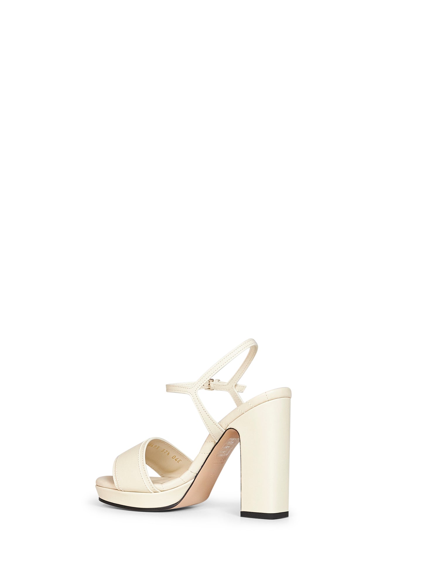 Ivory leather platform sandals with Double G