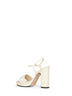 Ivory leather platform sandals with Double G