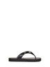 Black nappa leather platform thong sandals with Double G