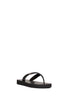 Black nappa leather platform thong sandals with Double G