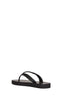 Black nappa leather platform thong sandals with Double G