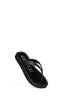 Black nappa leather platform thong sandals with Double G