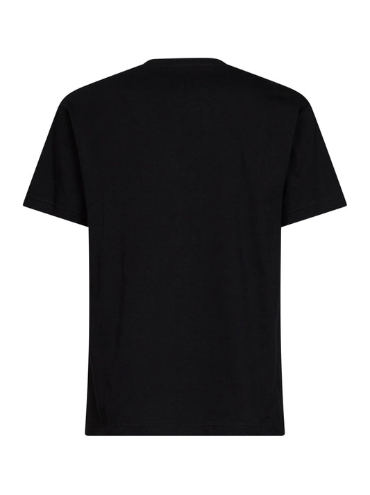 T-shirt in jersey di cotone nero con stampa