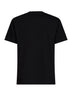 Black cotton jersey printed T-shirt