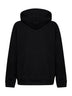 Black cotton jersey printed hoodie