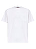 White stretch cotton piqué embroidered T-shirt