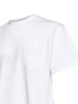 White stretch cotton piqué embroidered T-shirt