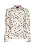 Ivory printed silk twill shirt