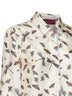 Ivory printed silk twill shirt