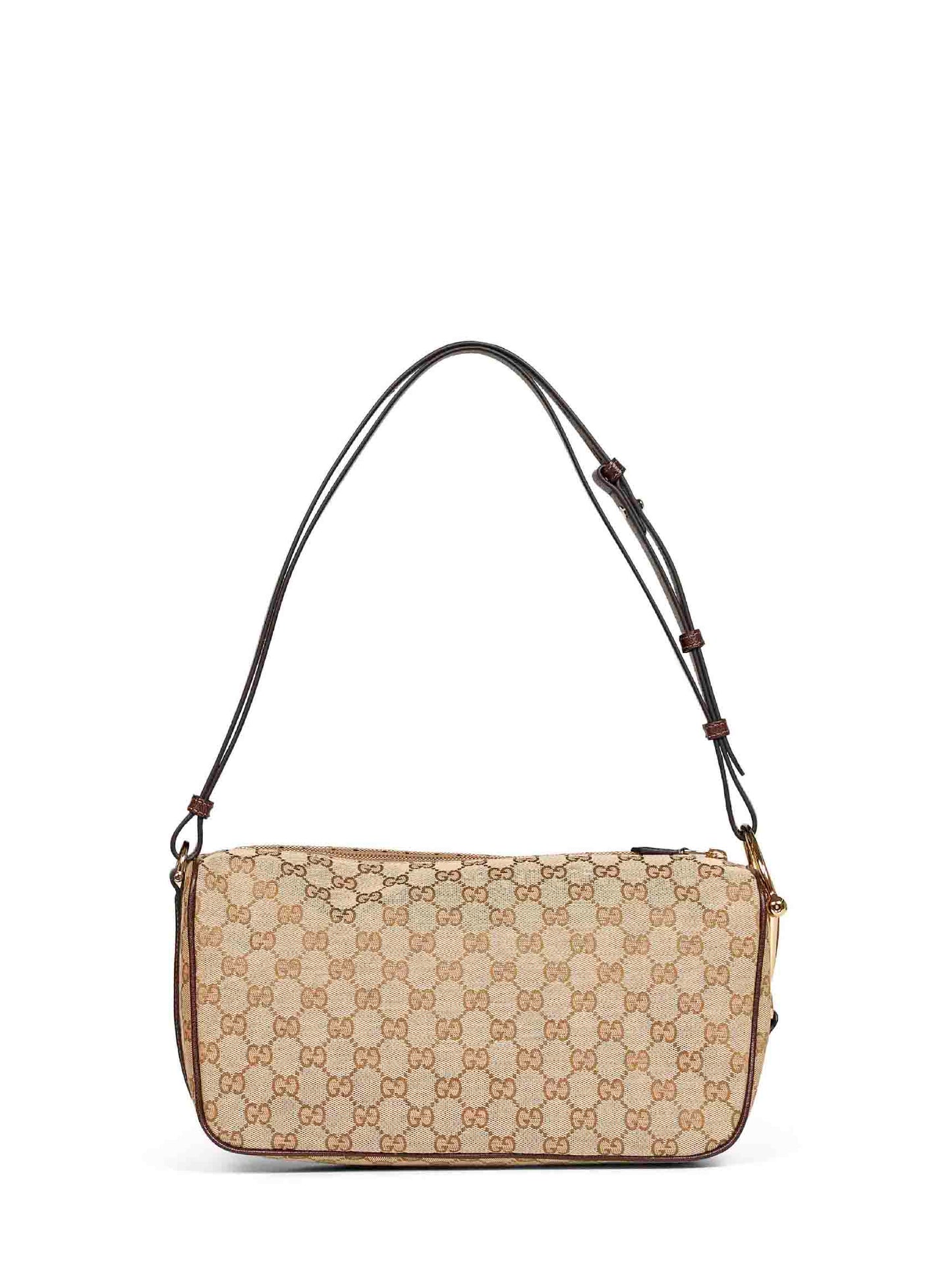Sand and dark brown Gucci Half Horsebit medium shoulder bag