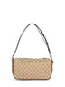Sand and dark brown Gucci Half Horsebit medium shoulder bag