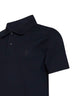 Blue cotton pique embroidered polo shirt