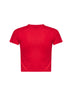 T-shirt crop in jersey rosso con dettaglio devoré
