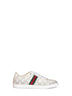 Sneakers basse Stretch in pelle GG laserata bianca