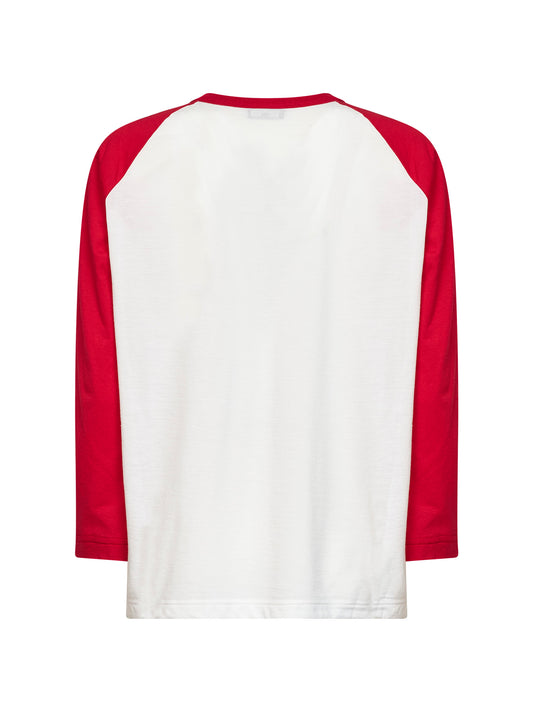White printed cotton jersey T-shirt