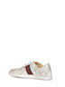 White laser-cut GG leather Stretch low-top sneakers