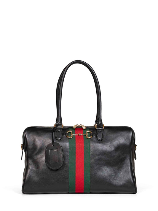 Black Borsetto large satchel bag