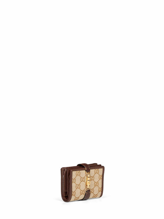 Portafoglio medio Gucci Jackie in beige e marrone <BR/>