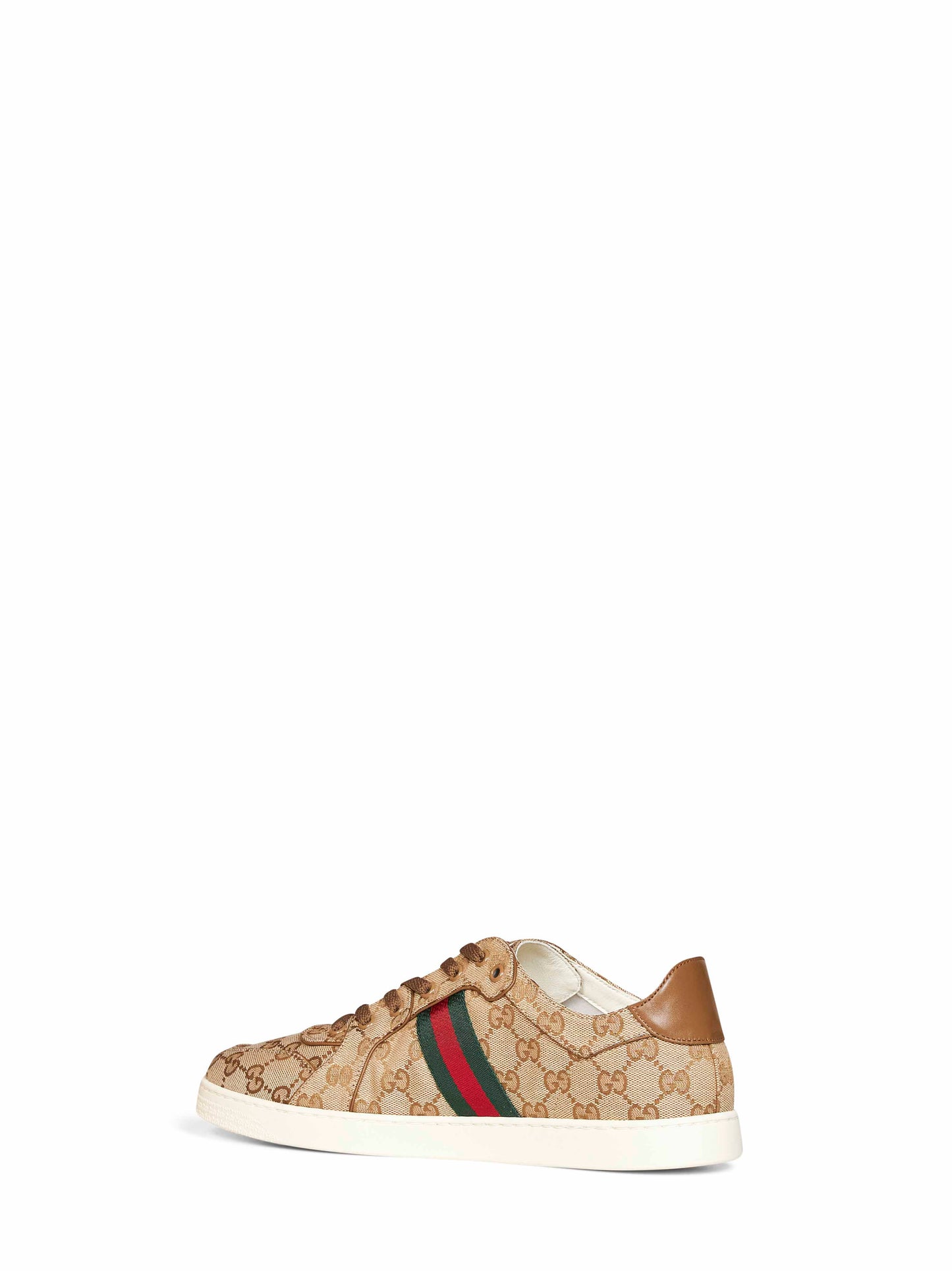 Sand and dark brown GG canvas Stretch low-top sneakers