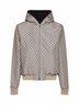 Giacca con cappuccio reversibile in cotone e nylon GG