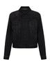 Giacca denim in cotone lavato in nero