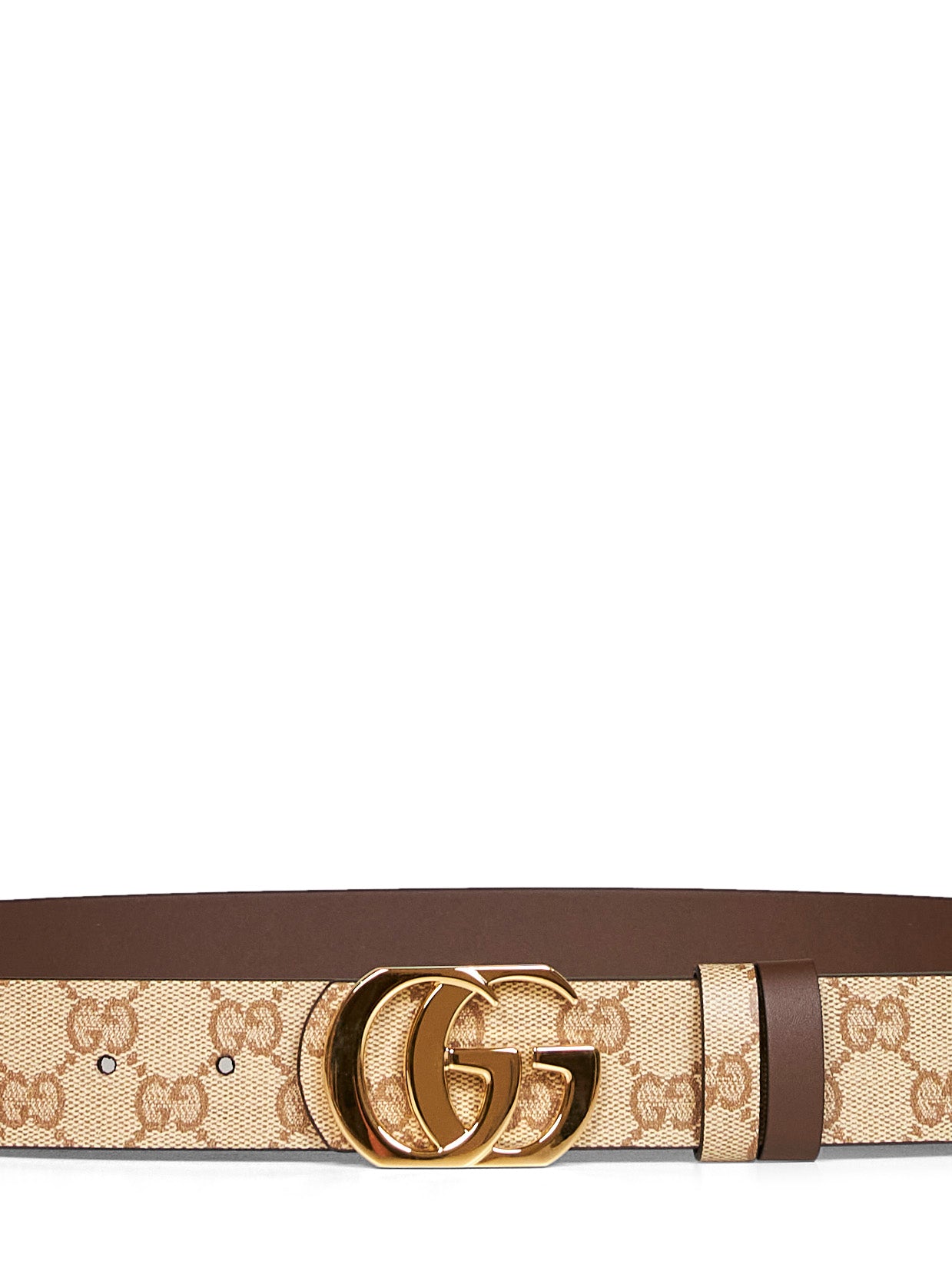 Sand and dark brown Cut GG Marmont reversible belt