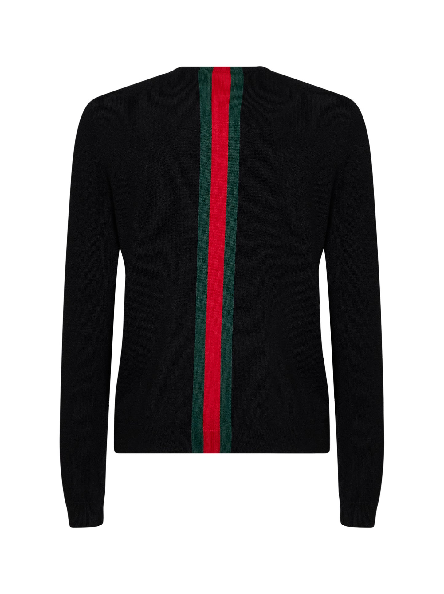 Black fine knit wool sweater with Web