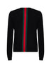 Black fine knit wool sweater with Web