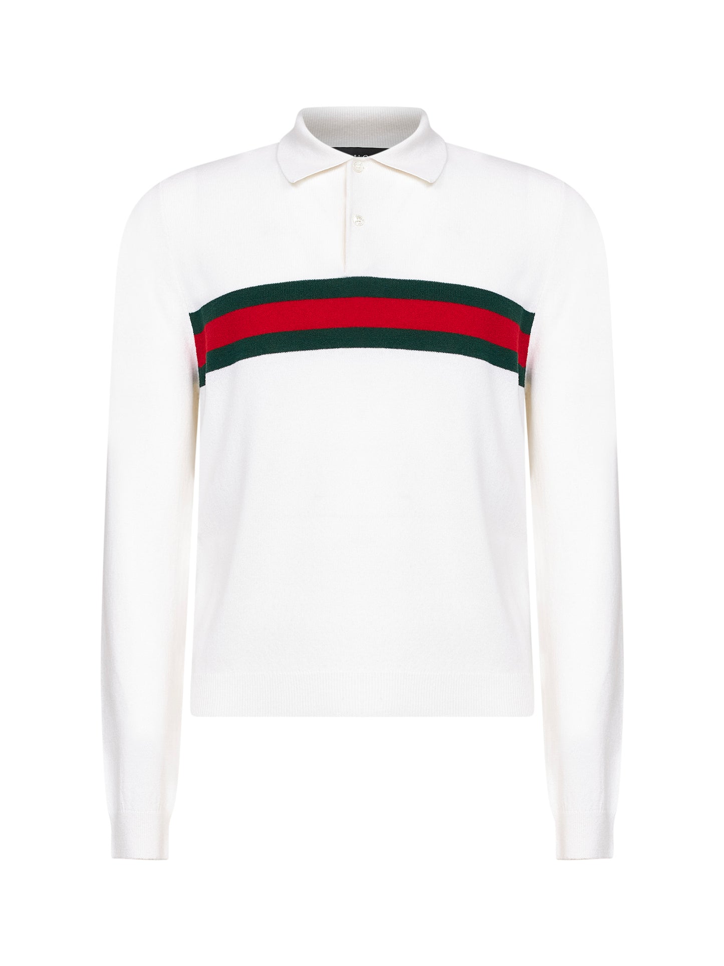 White Web striped polo