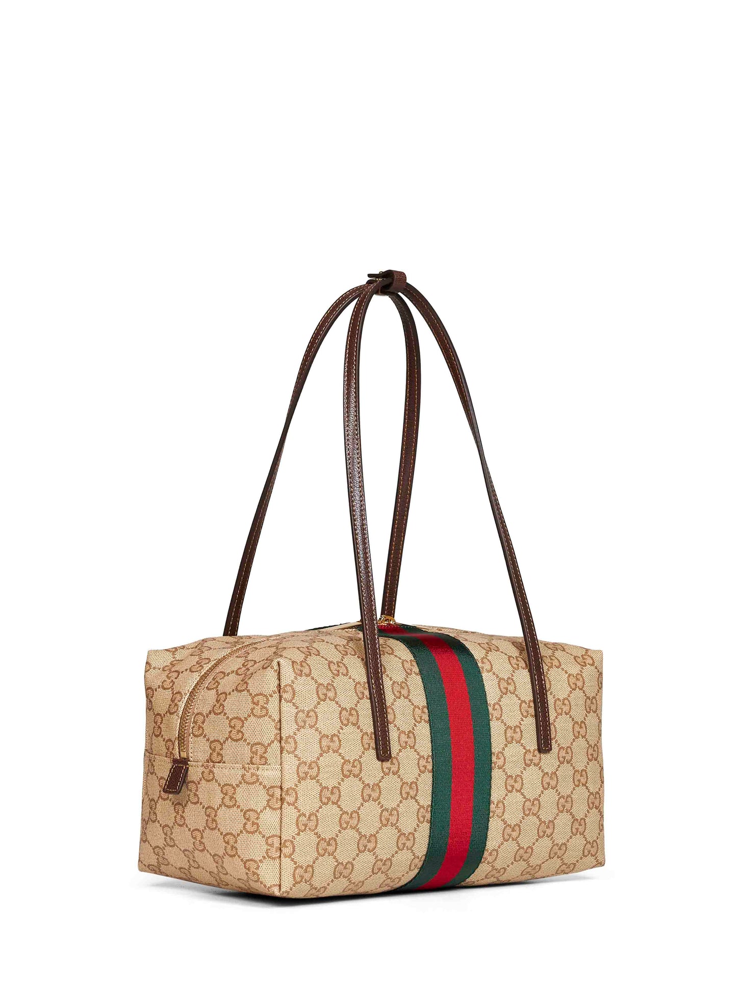 Borsa boston Gucci Melrose misura media sabbia e marrone scuro
