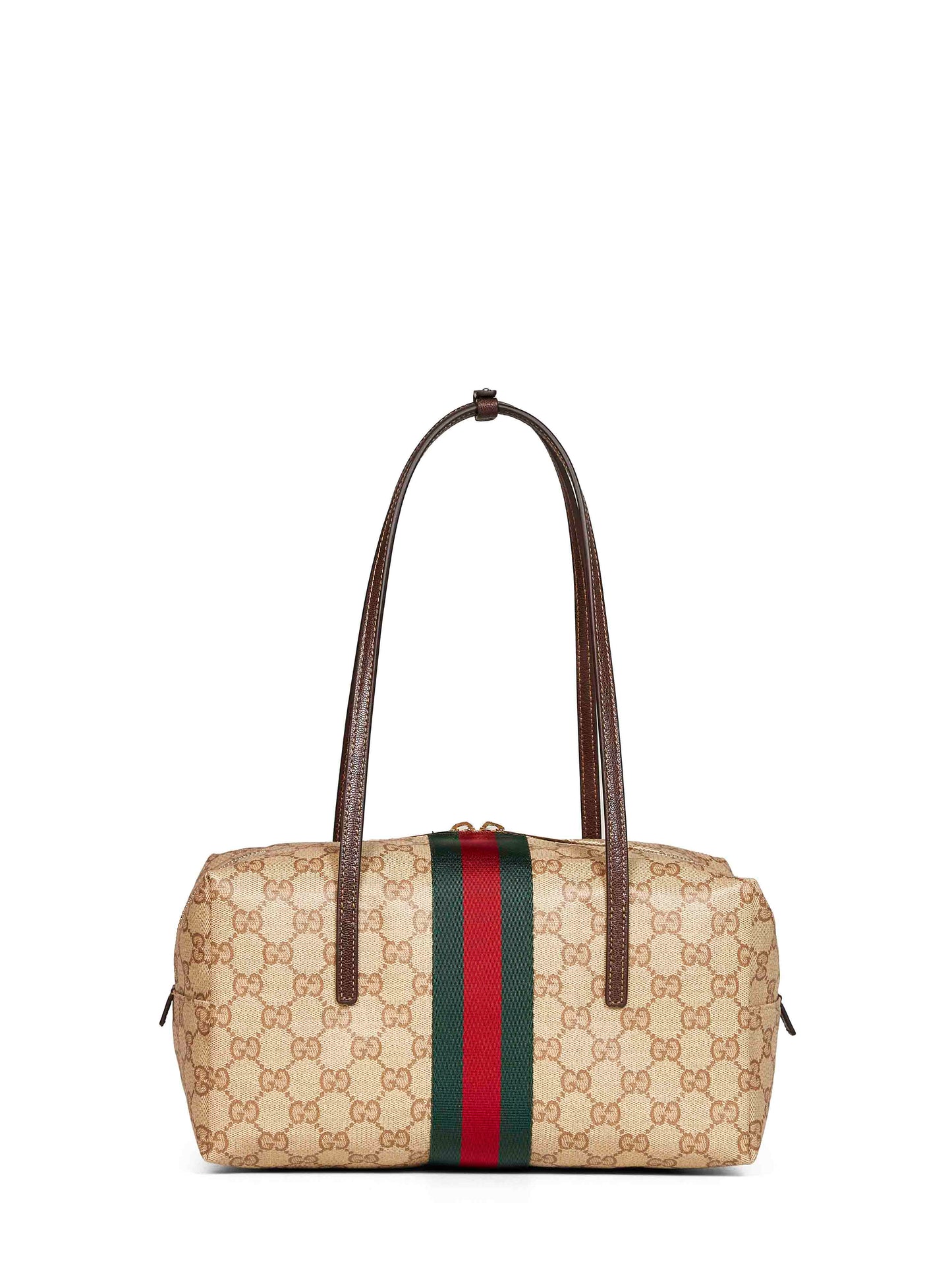 Borsa boston Gucci Melrose misura media sabbia e marrone scuro