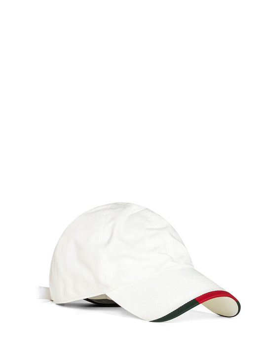 White cotton baseball cap with Web detail