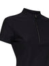 T-shirt mezza zip in jersey jacquard GG nero