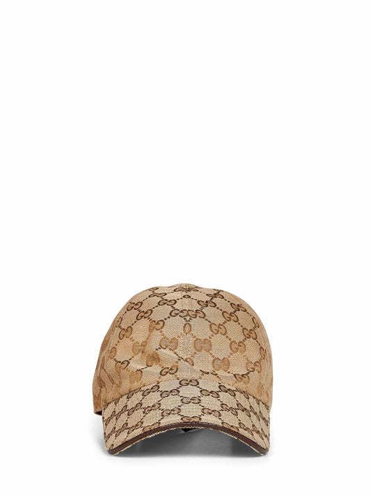 Cappellino da baseball in tela di cotone GG in beige <BR/>
