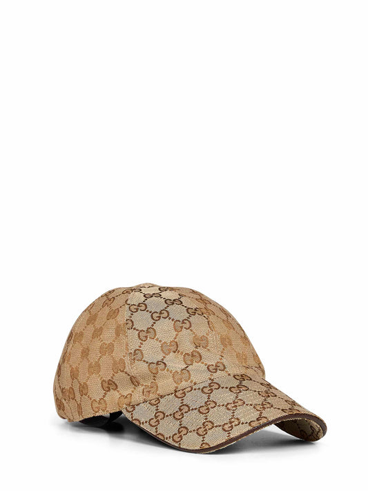 Cappellino da baseball in tela di cotone GG in beige <BR/>