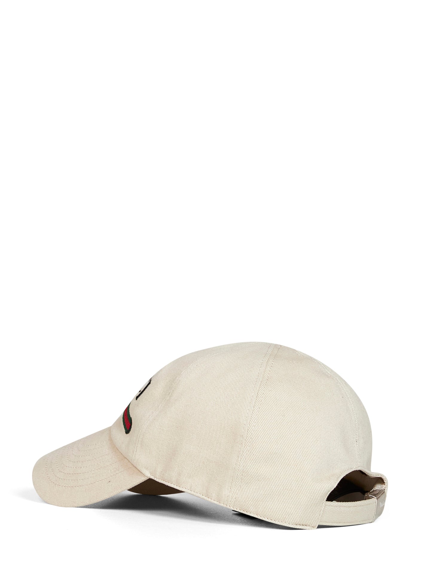 Ivory cotton embroidered baseball cap