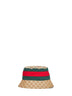 Beige and dark brown GG canvas bucket hat with Web ribbon