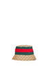 Beige and dark brown GG canvas bucket hat with Web ribbon