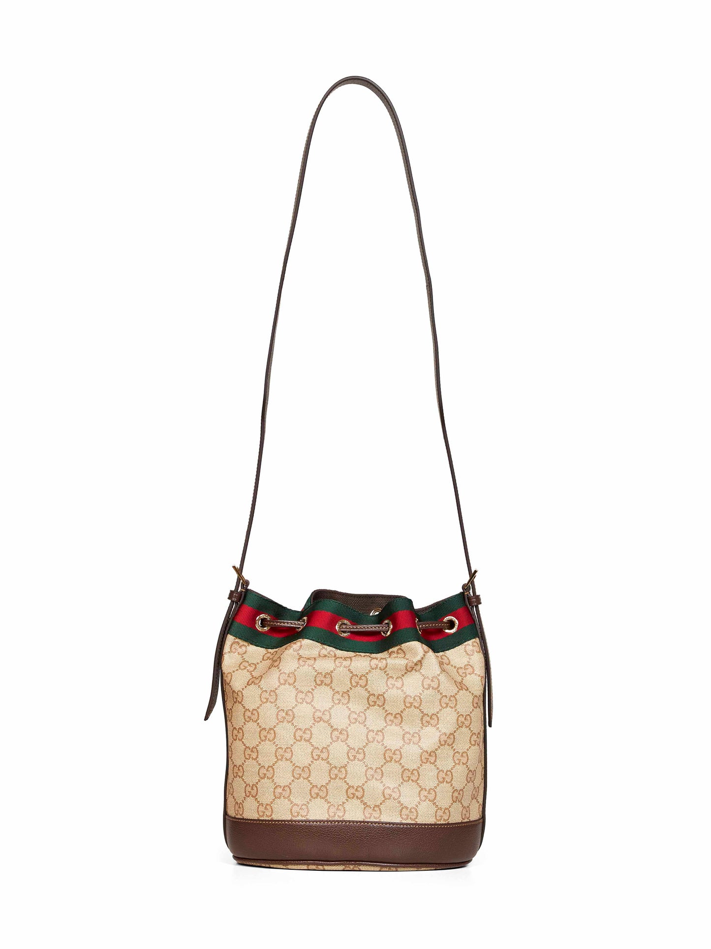 Sand and dark brown Gucci Venice mini bucket bag
