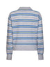Polo Collegiate Stripe in maglia di cashmere a righe grigio