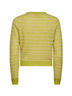 Cardigan Pebble Stripe Jane in maglia di cashmere verde<BR/>