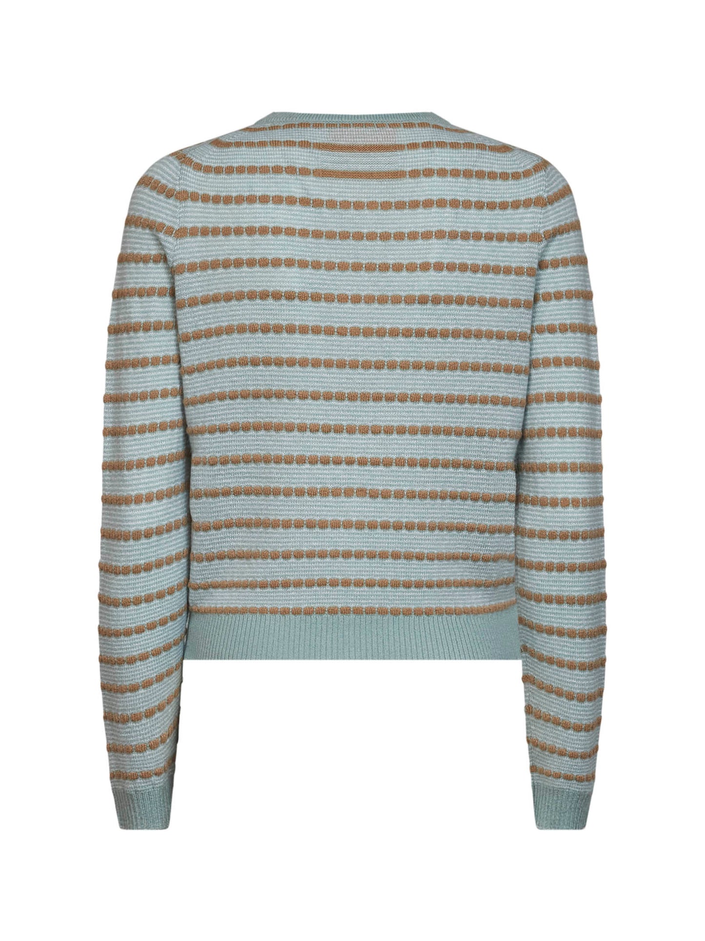 Sage cashmere knit Pebble Stripe Jane cardigan