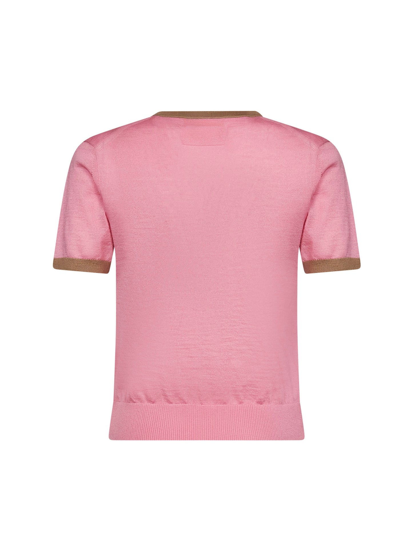 T-shirt Airy Ringer in maglia di cashmere rosa
