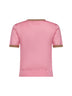 T-shirt Airy Ringer in maglia di cashmere rosa