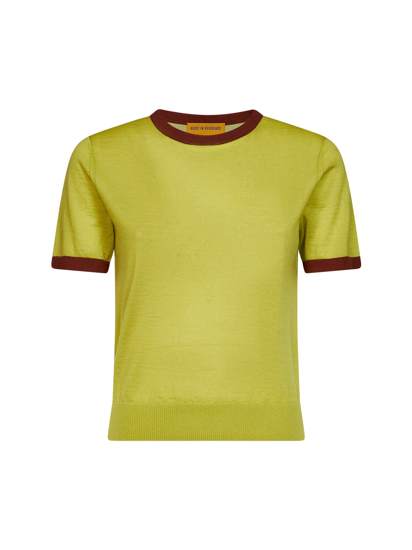 T-shirt Airy Ringer in maglia di cashmere verde