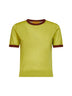 T-shirt Airy Ringer in maglia di cashmere verde