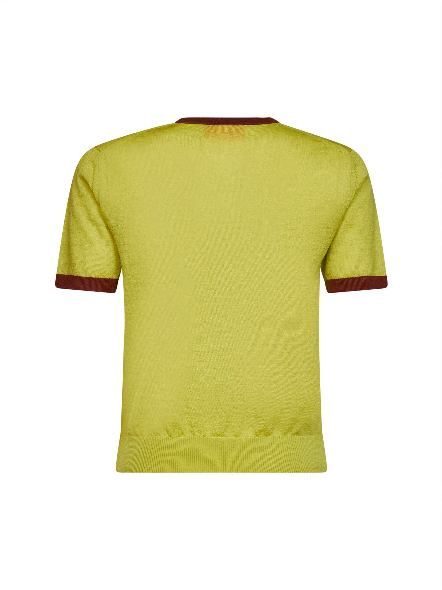 T-shirt Airy Ringer in maglia di cashmere verde
