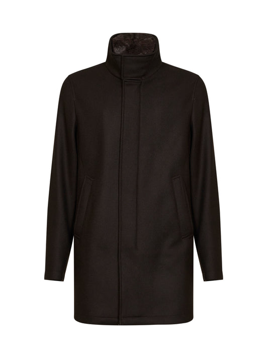 Brown roll-neck coat <BR/>